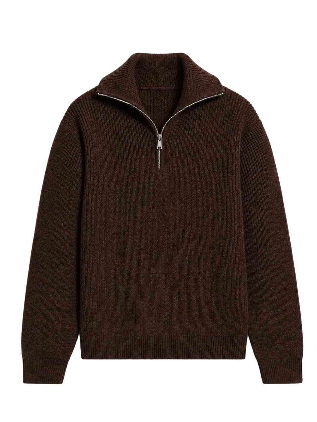 QUARTER ZIP - BROWN 
